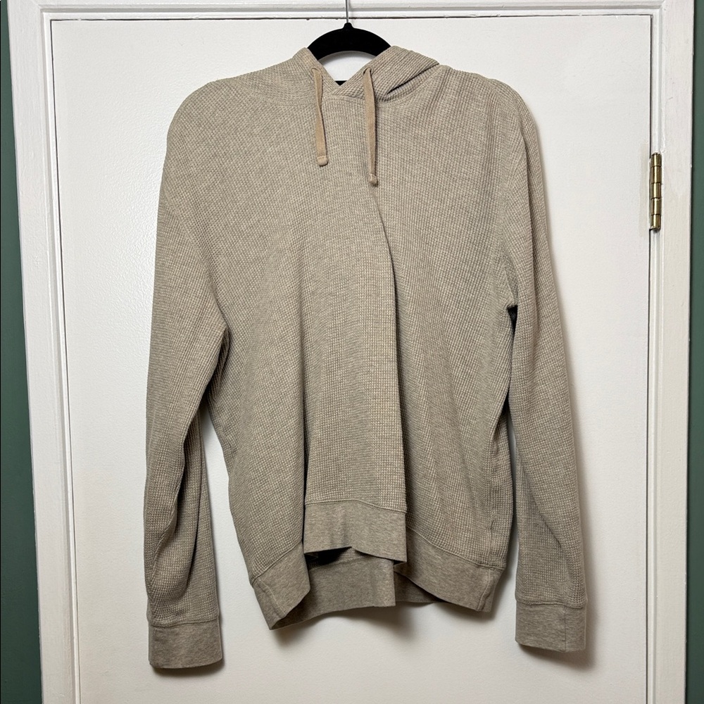 Everlane The Waffle-Knit Hoodie in Beige - Size Large